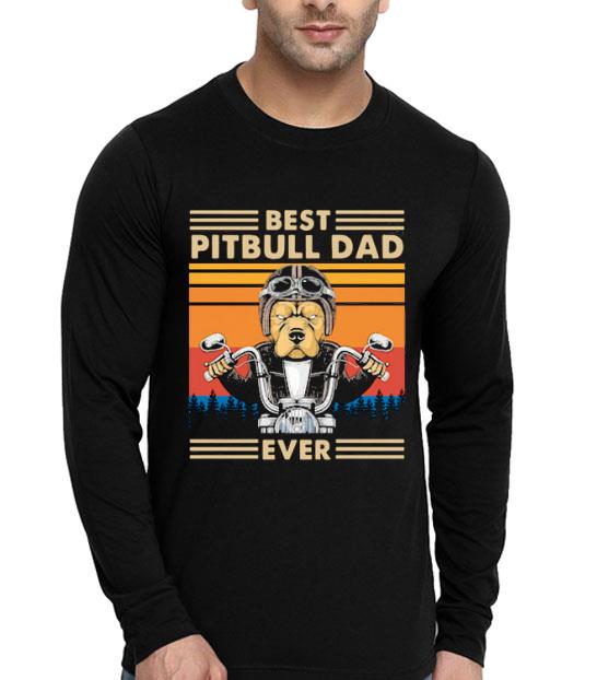Motorcycle Best Pitbull Dad Ever Vintage Shirt