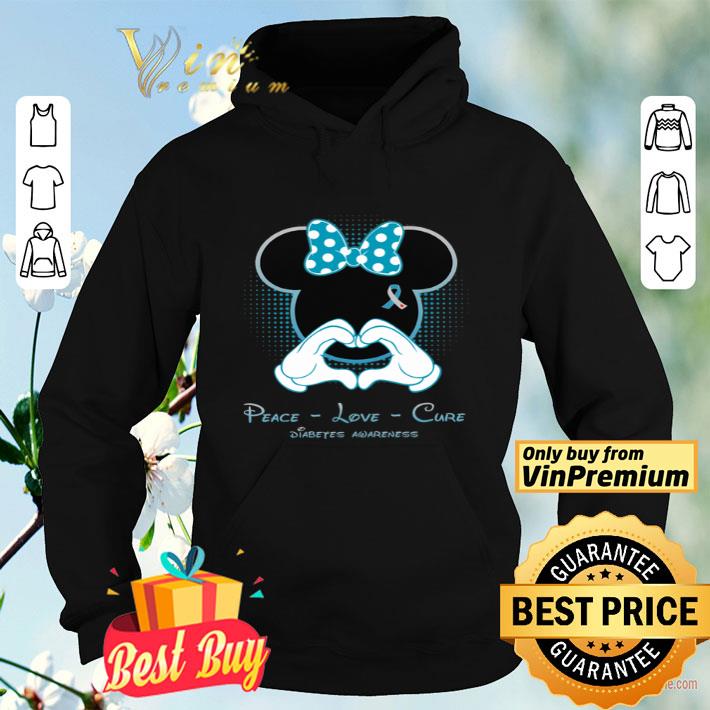 985fe99e mickey mouse heart peace love cure diabetes awareness shirt 4 - Mickey Mouse Heart Peace Love Cure Diabetes Awareness shirt