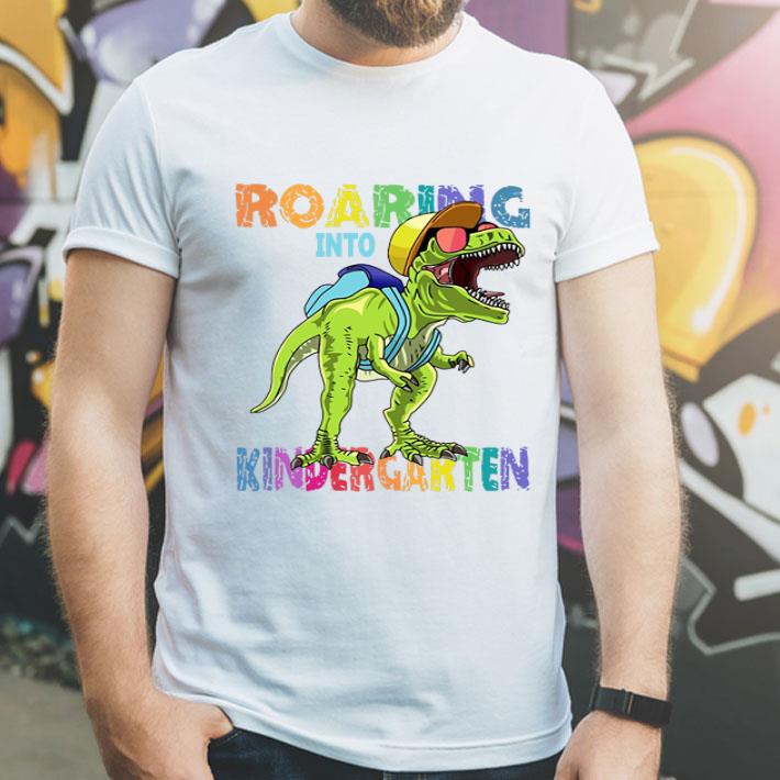 Dinosaur T-rex Roaring Into Kindergarten shirt 1 Dinosaur T-rex Roaring Into Kindergarten shirt