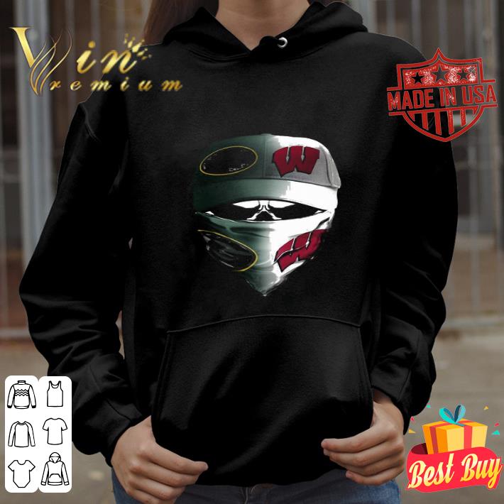 Skull Mask Green Bay Packers And Wisconsin Badgers Coronavirus shirt