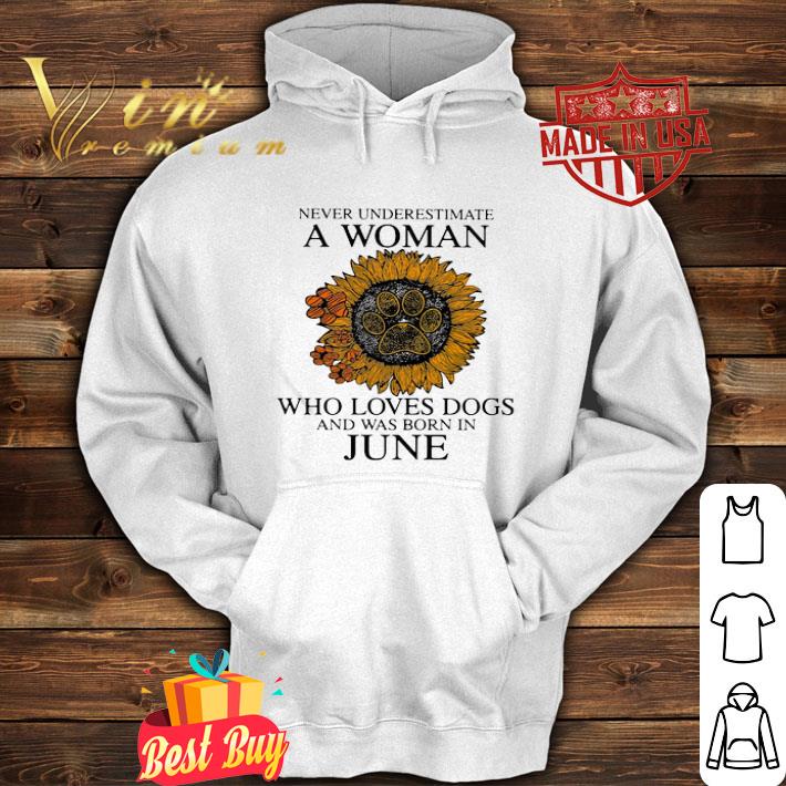 Sunflower Never Underestimate A Woman Who Loves Paw Dogs June shirt