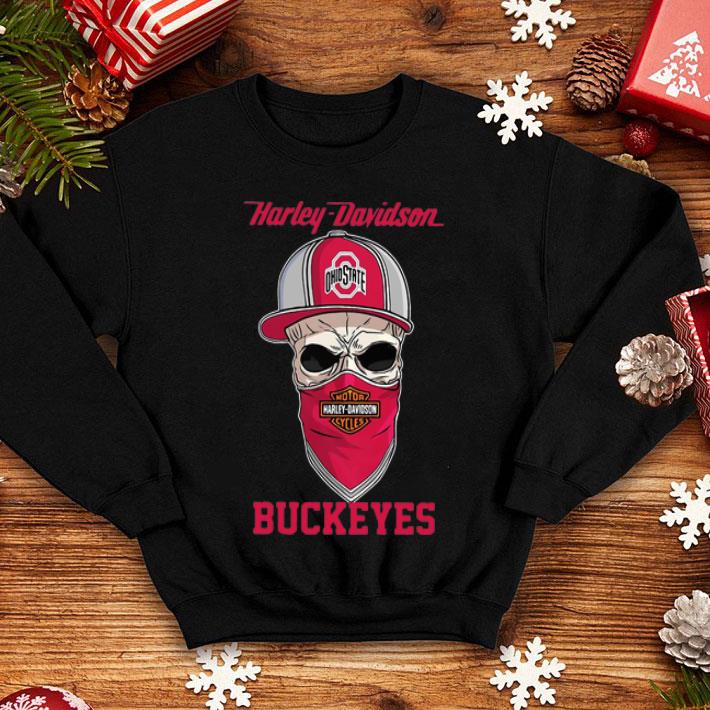 Skull Mask Harley Davidson And Ohio State Buckeyes Hat shirt 4 Skull Mask Harley Davidson And Ohio State Buckeyes Hat shirt