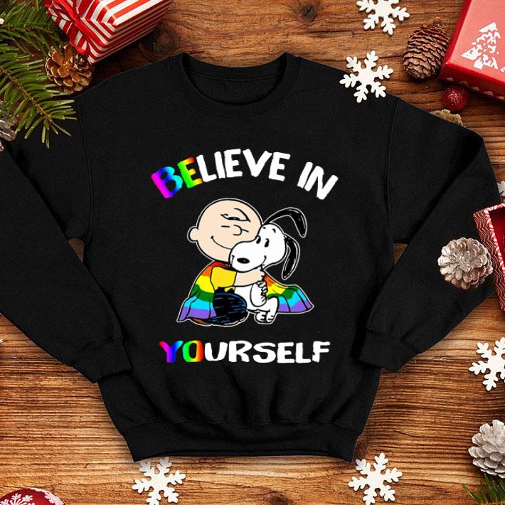 LGBT Charlie Brown And Snoopy Believe In Yourself shirt