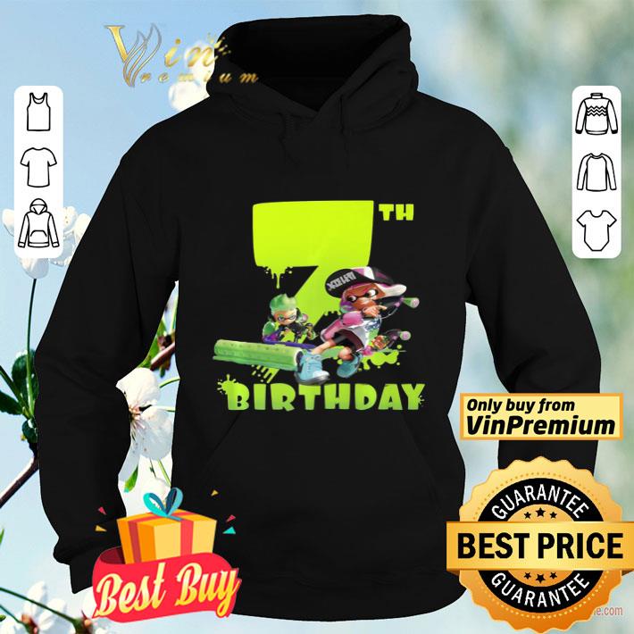 a26c97f8 splatoon inkling 7th birthday green splatter portrait shirt 4 - Splatoon Inkling 7Th Birthday Green Splatter Portrait shirt