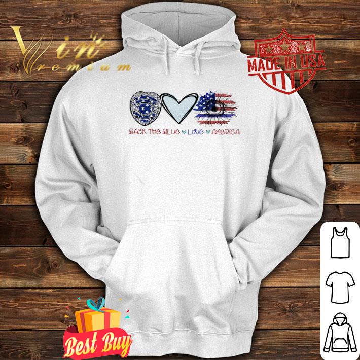 Back The Blue Police Love Sunflower American Flag shirt