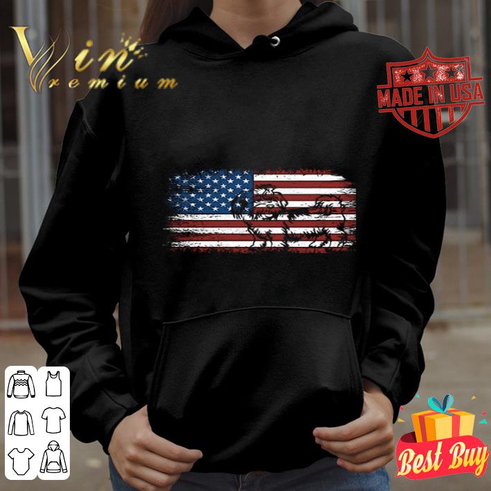 Shih Tzu Silhouette American Flag 4th Of July Independence Day shirt