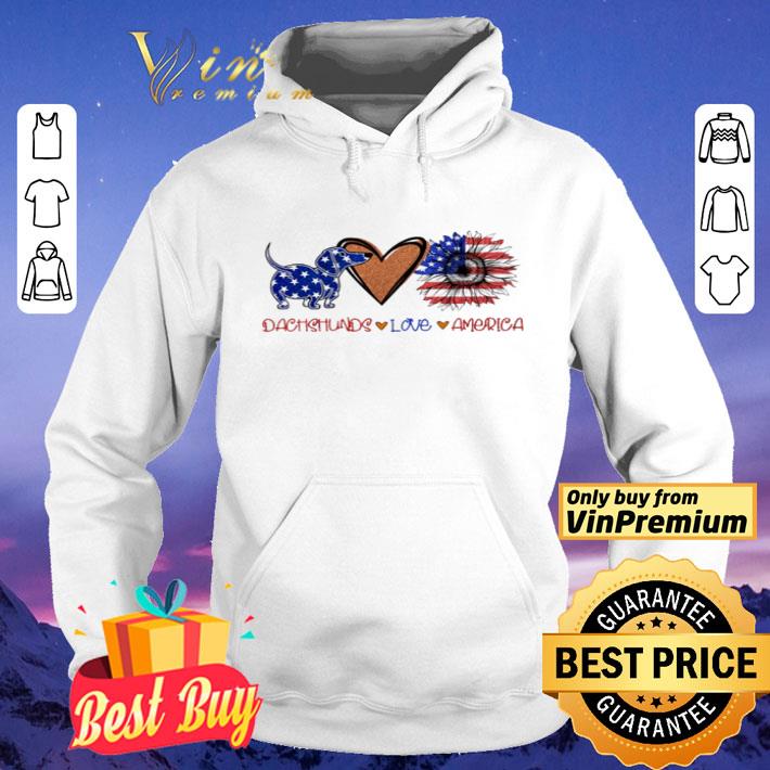 Dachshunds love America Sunflower 4th of July shirt