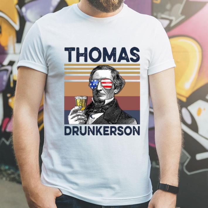 Vintage Thomas Drunkerson Drink Beer American Flag shirt