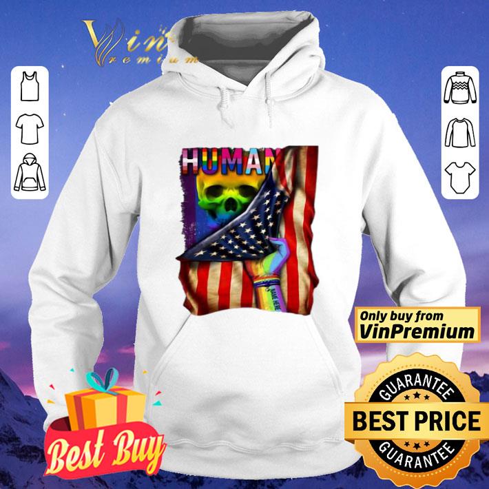 LGBT American Flag Back Human Skull shirt