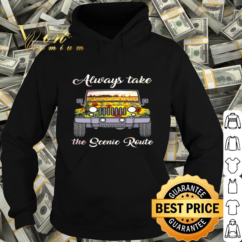 Jeep And Sunflower Always Take The Scenic Route shirt