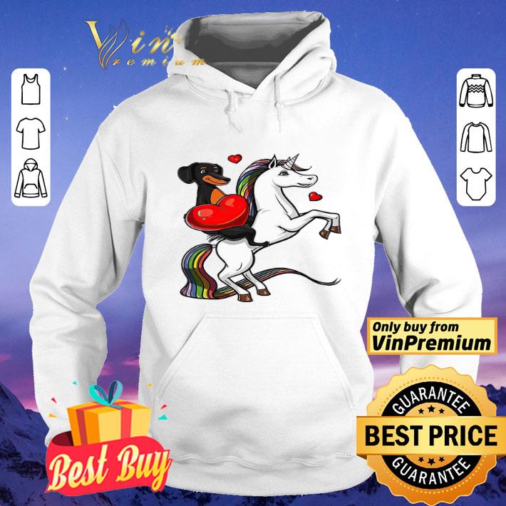 Unicorn And Dachshund Dog Heart shirt