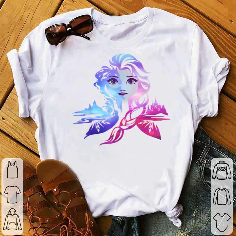 Disney Elsa Two Tone Gradient Portrait Frozen 2 Shirt