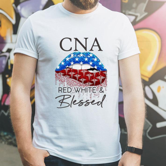 Lips CNA Red White And Blessed American Flag shirt 1 Lips CNA Red White And Blessed American Flag shirt