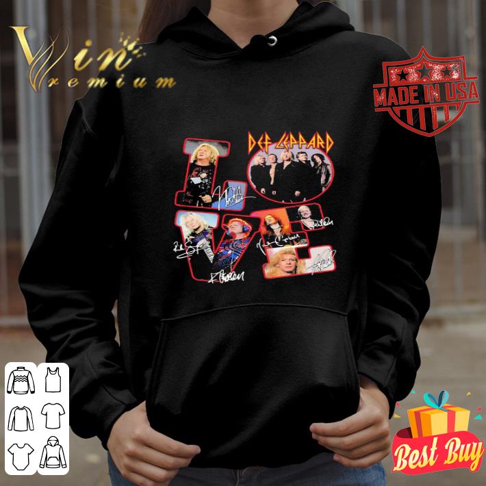 Love Def Leppard Band Signatures shirt