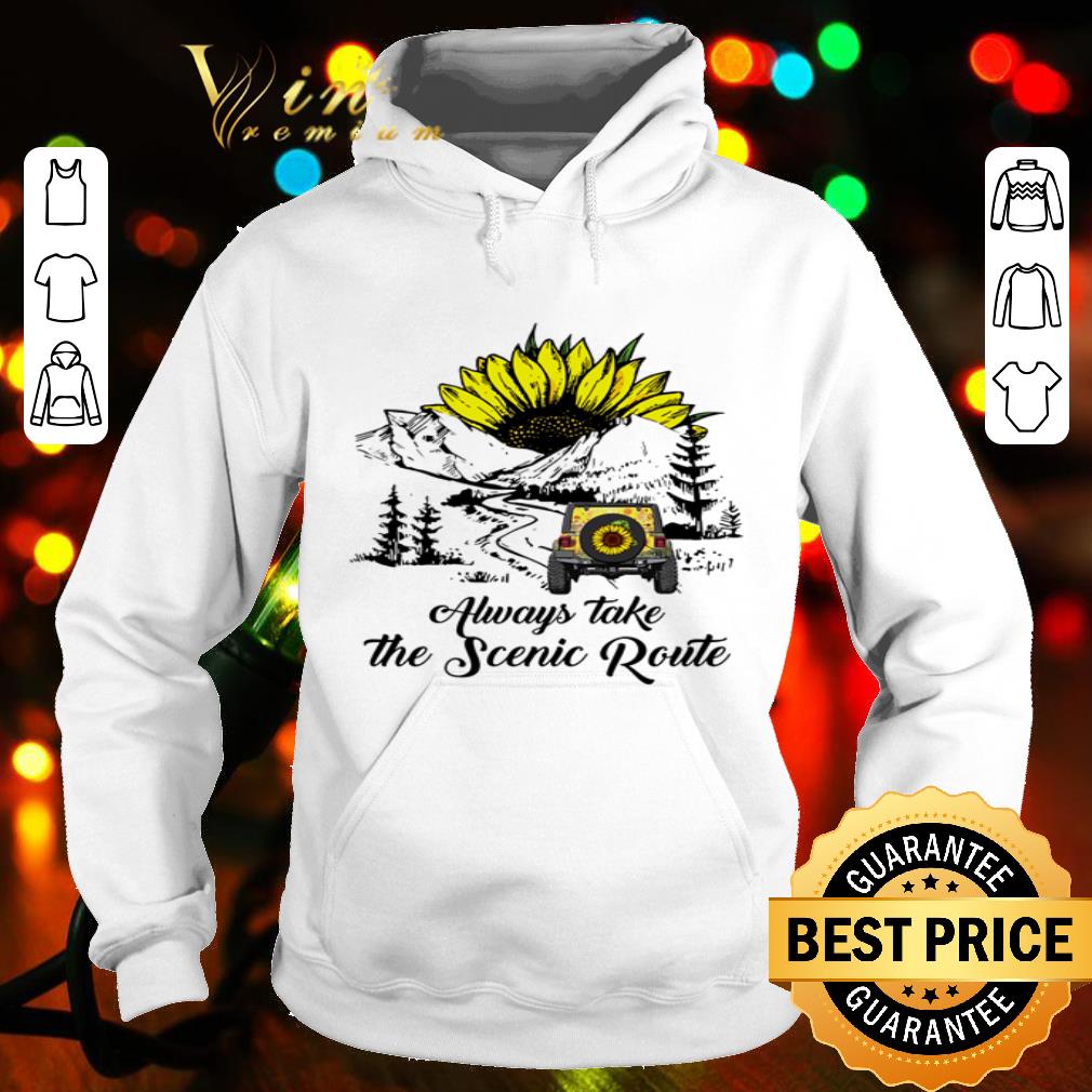 Sunflower jeep always take the scenic route shirt