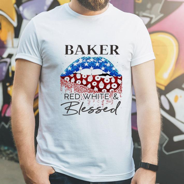 Lips Baker Red White And Blessed American Flag 4th Of July shirt 1 Lips Baker Red White And Blessed American Flag 4th Of July shirt