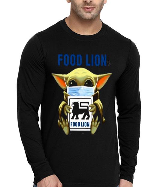 Baby Yoda Face Mask Hug Food Lion Shirt