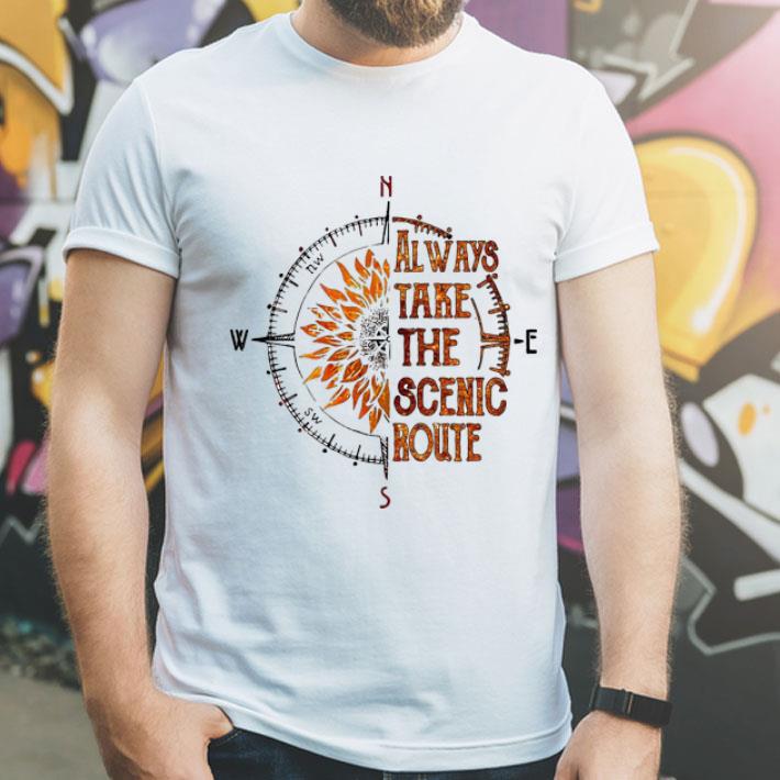 Sunflowers Compass Always Take The Scenic Route shirt 1 Sunflowers Compass Always Take The Scenic Route shirt