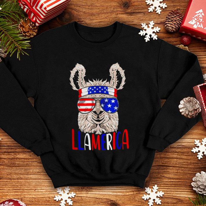 Llama Llamerica July 4th Independence Day American Flag shirt