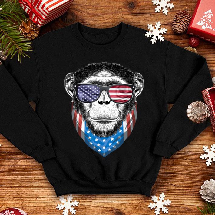 c73246c8 fourth of july monkey american flag chimpanzee shirt 4 - Fourth Of July Monkey American Flag Chimpanzee Shirt