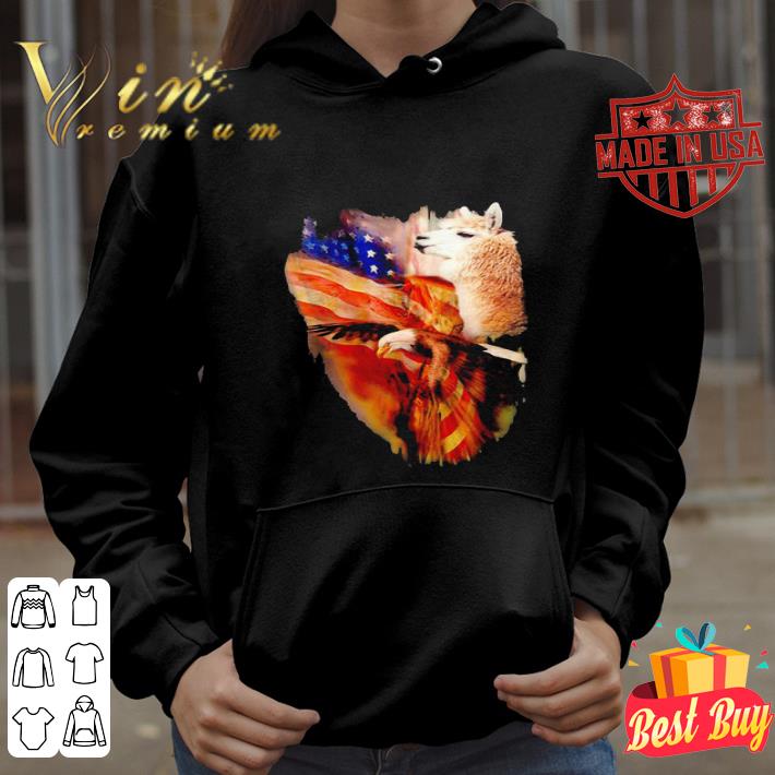 Llama and Eagle America 4th of july independence day shirt