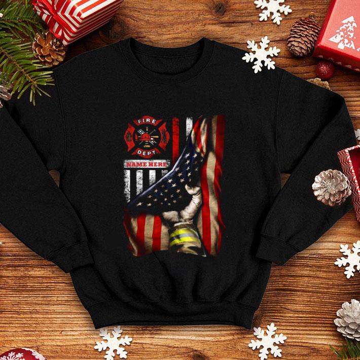 Logo Fire Dept Name Here Black Lives Matter American Flag shirt