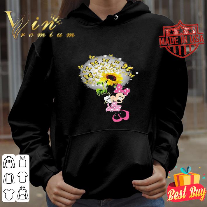 Minnie Mouse Holding Sunflower Butterflies shirt