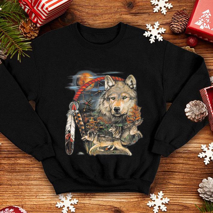 Native American Indian Dream Catcher Wolf Moon Animal Spirit shirt