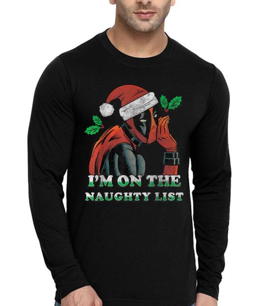 Marvel Deadpool Santa Secret Naughty List Christmas Shirt