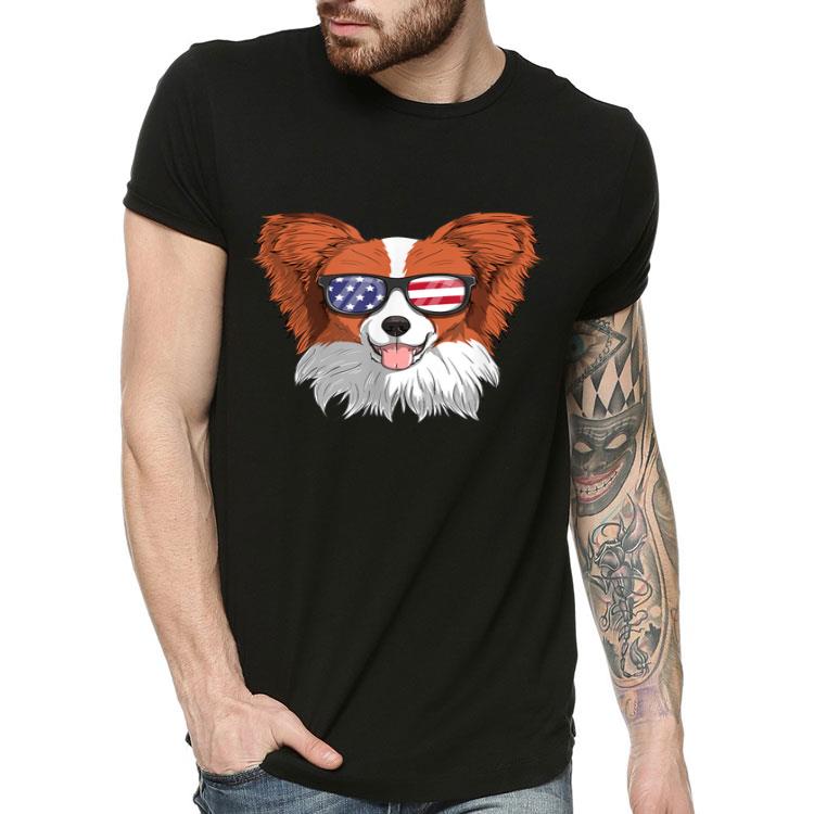 Papillon Dog Patriotic USA 4th Of July American Cute Shirt