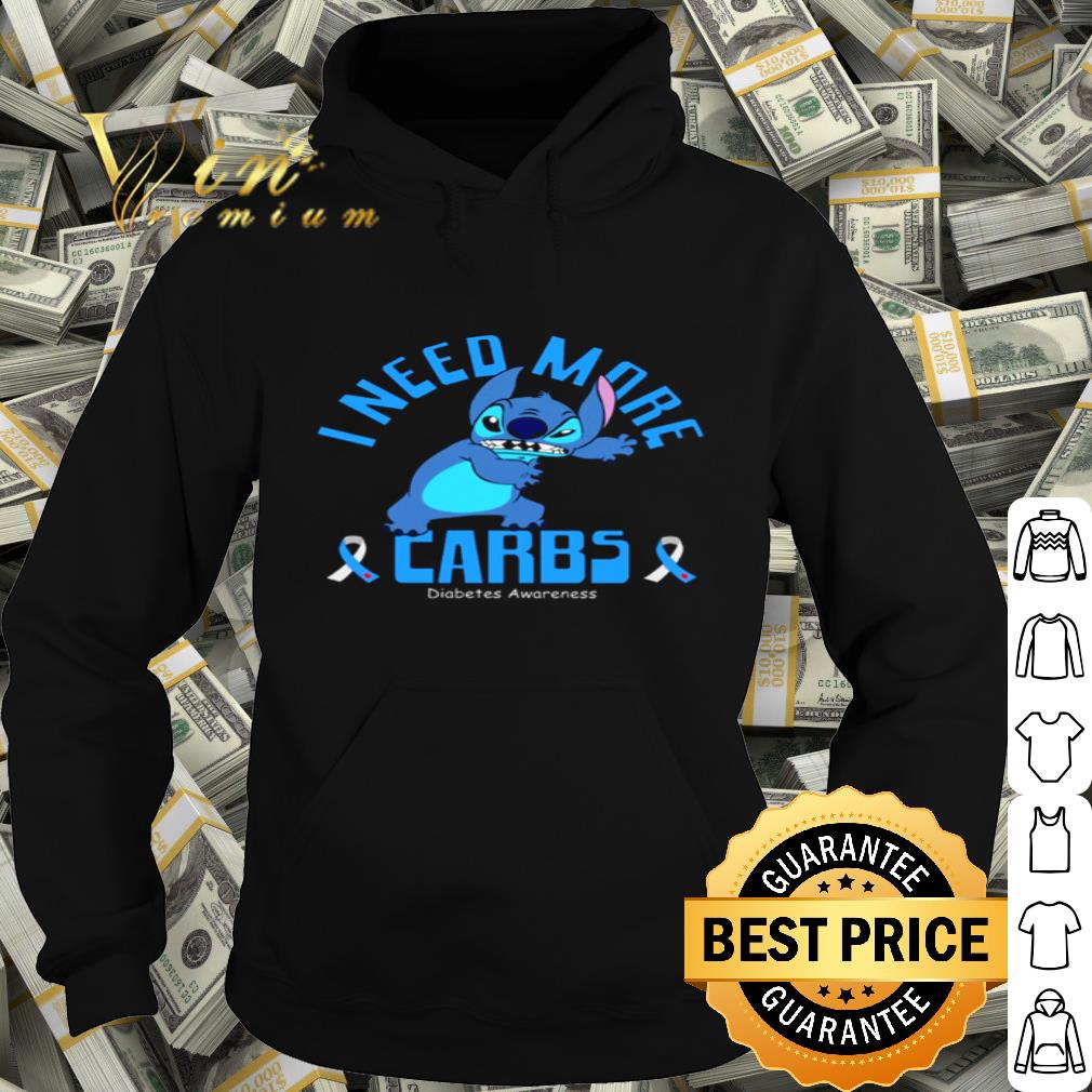 Disney Stitch I Need More Carbs Diabetes Awareness shirt