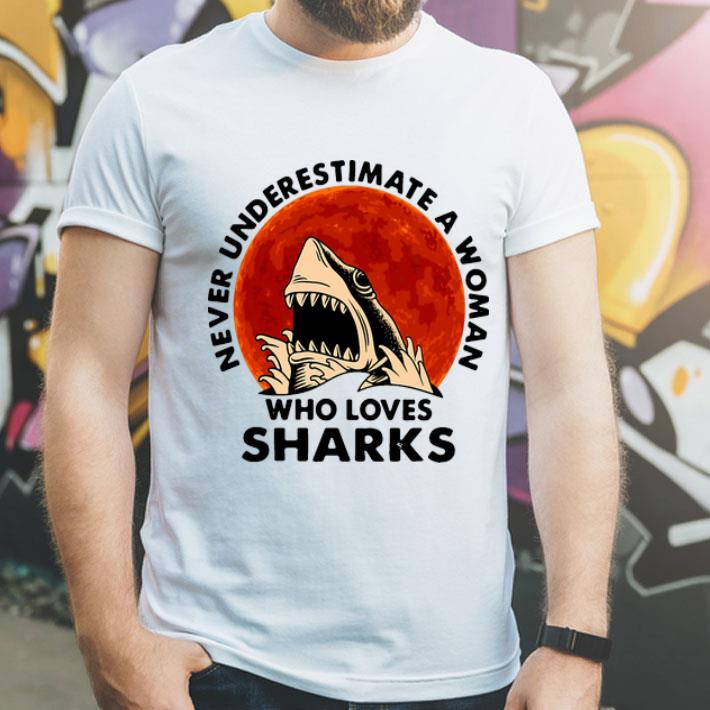 Neve Underestimate A Woman Who Loves Sharks shirt