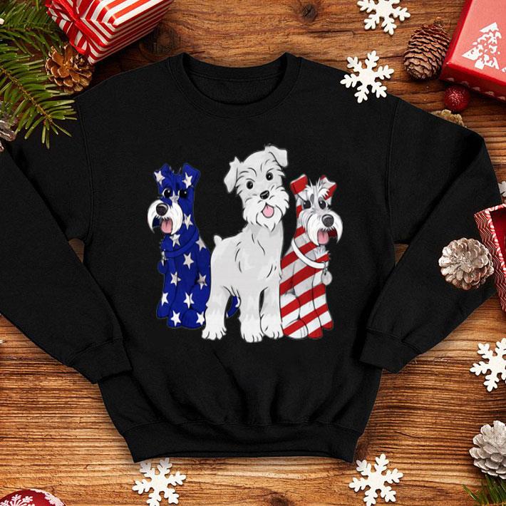 Schnauzer Puppy American Flag Happy Independence Day shirt