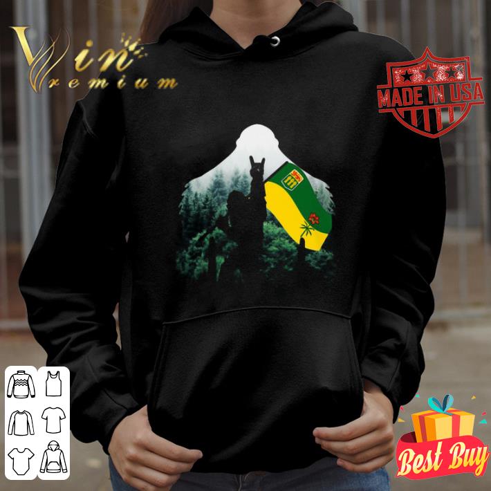 Shadow Bigfoot Saskatchewan Flag In The Forest shirt