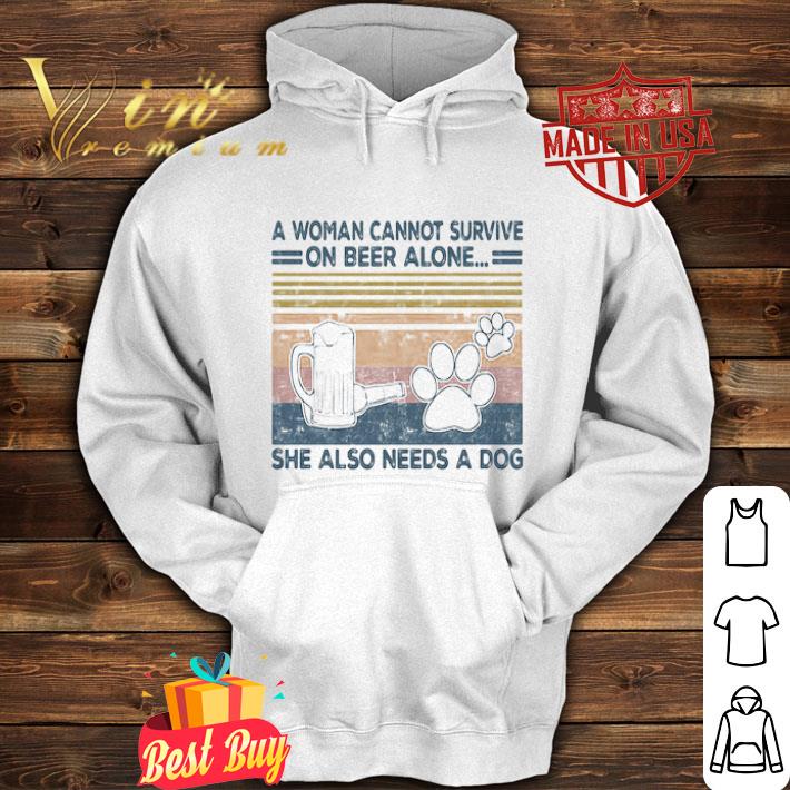 ce1c539c vintage a woman cannot survite on beer alone she also needs a dog shirt 4 - Vintage A Woman Cannot Survite On Beer Alone She Also Needs A Dog shirt