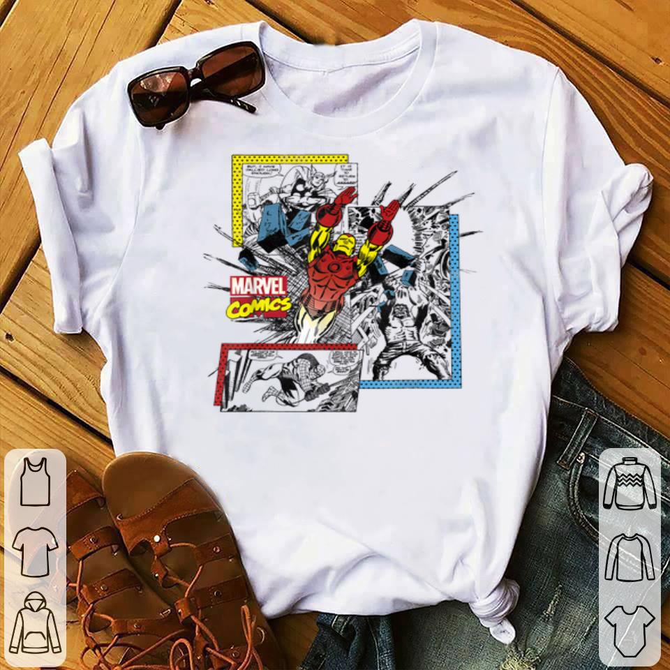 cf2b31cc marvel avengers iron man spider man thor hulk panels shirt 4 - Marvel Avengers Iron Man Spider-Man Thor Hulk Panels Shirt