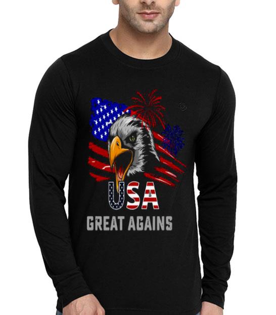 Usa Great Again 4th Of July Bald Eagle American Flag Shirt
