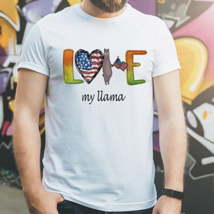 Love My Llama American Flag LGBT shirt