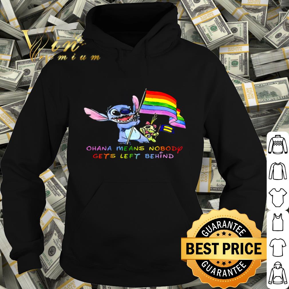 Disney Stitch Ohana means nobody gets left behind LGBT flag shirt