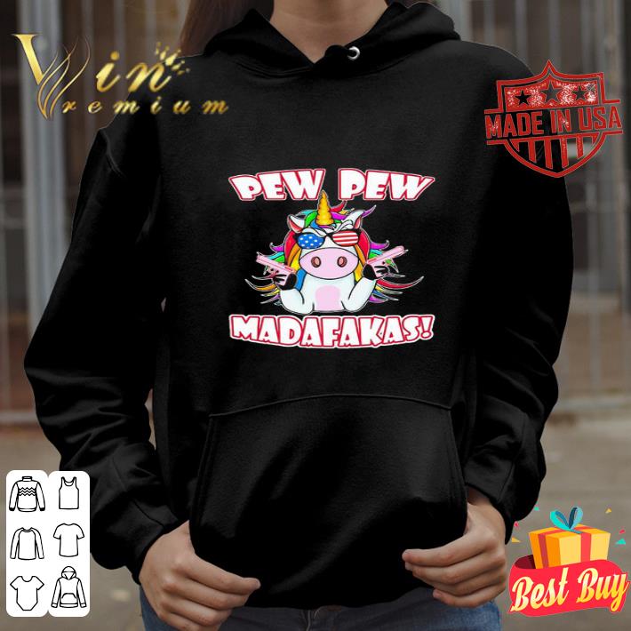 Unicorn Pew Pew Madafakas American Flag shirt