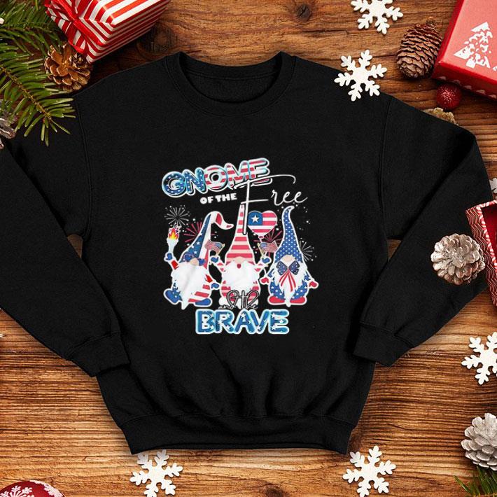 Gnome Firework Of The Free And The Brave America 4th Of July shirt