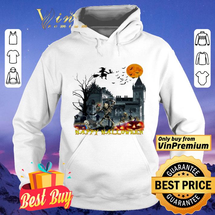 Happy Halloween skeleton witch trick moon ghost house shirt