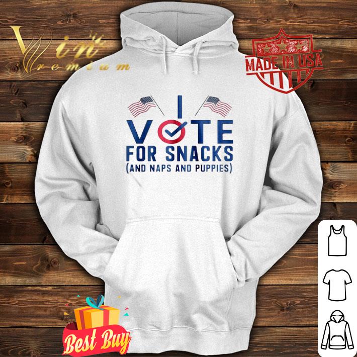 Vote For Snacks And Naps And Puppies American Flag 4th Of July shirt