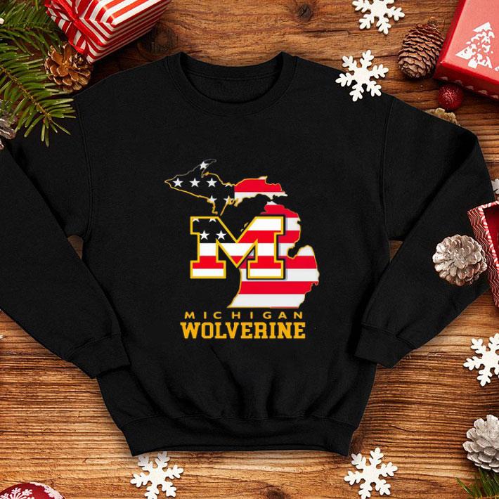 Michigan Wolverine America Map Independence Day 4th Of July shirt