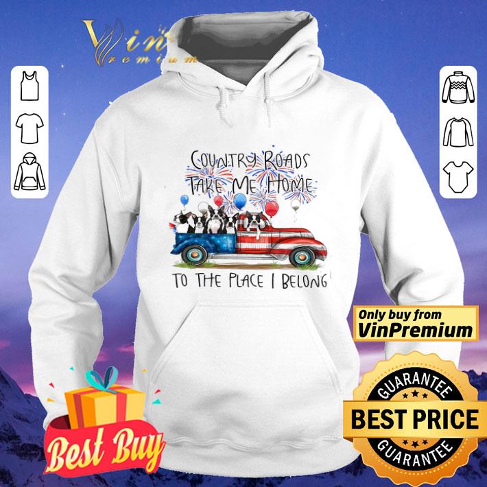 Boston Terrier American Flag 4th Of July 2020 Country Roads Take Me Home shirt