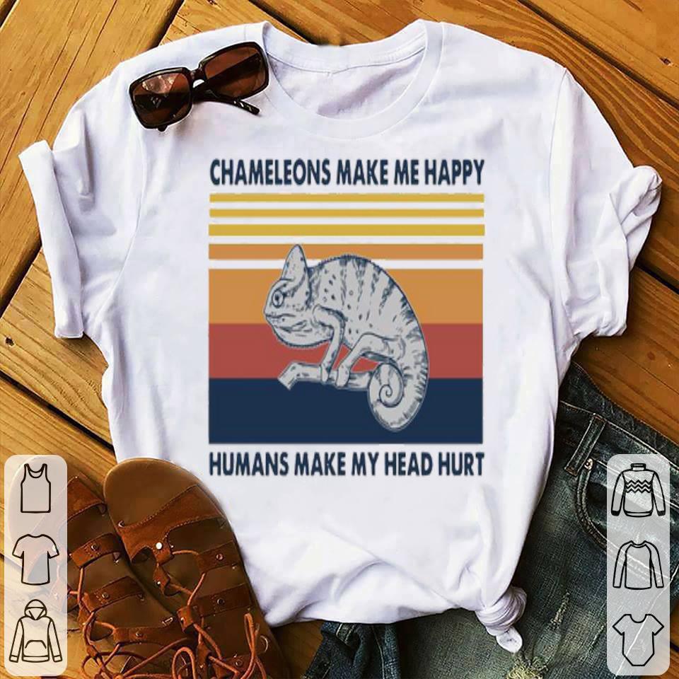 Chameleons Make Me Happy Humans Make My Head Hurt Vintage Shirt