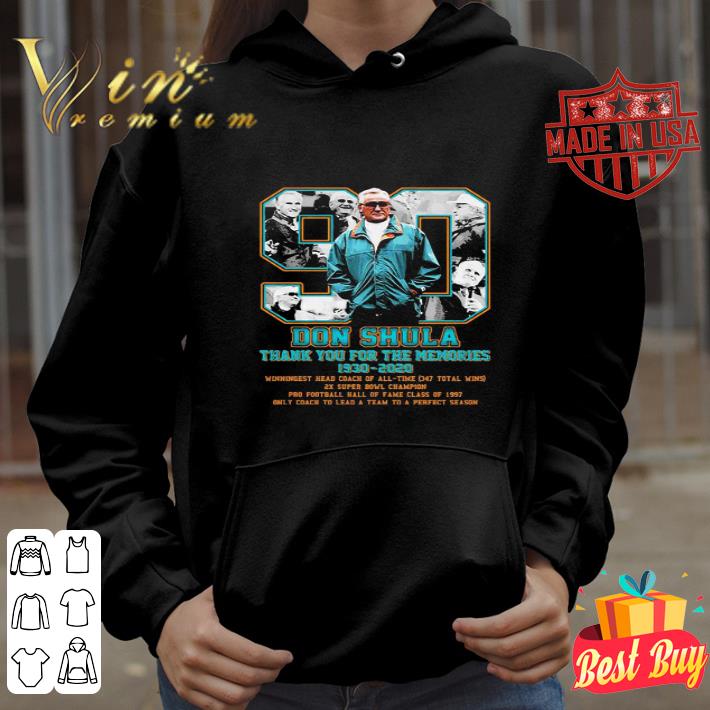 90 Don Shula Coach Miami Dolphins Thank You For The Memories shirt
