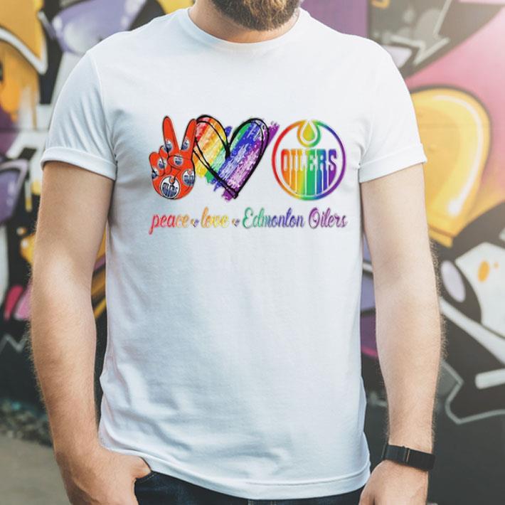 LGBT Peace Love Edmonton Oilers shirt