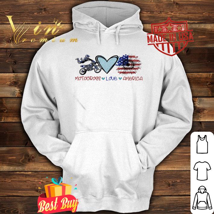 Motocross Love America Sunflower 4th Of July Independence Day shirt