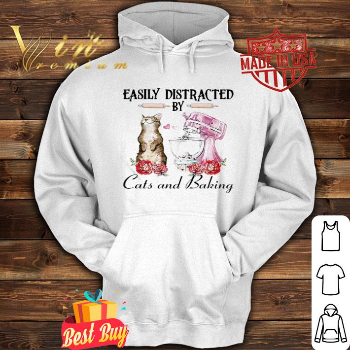 Easily Distracted By Cats And Baking Machine Rose shirt